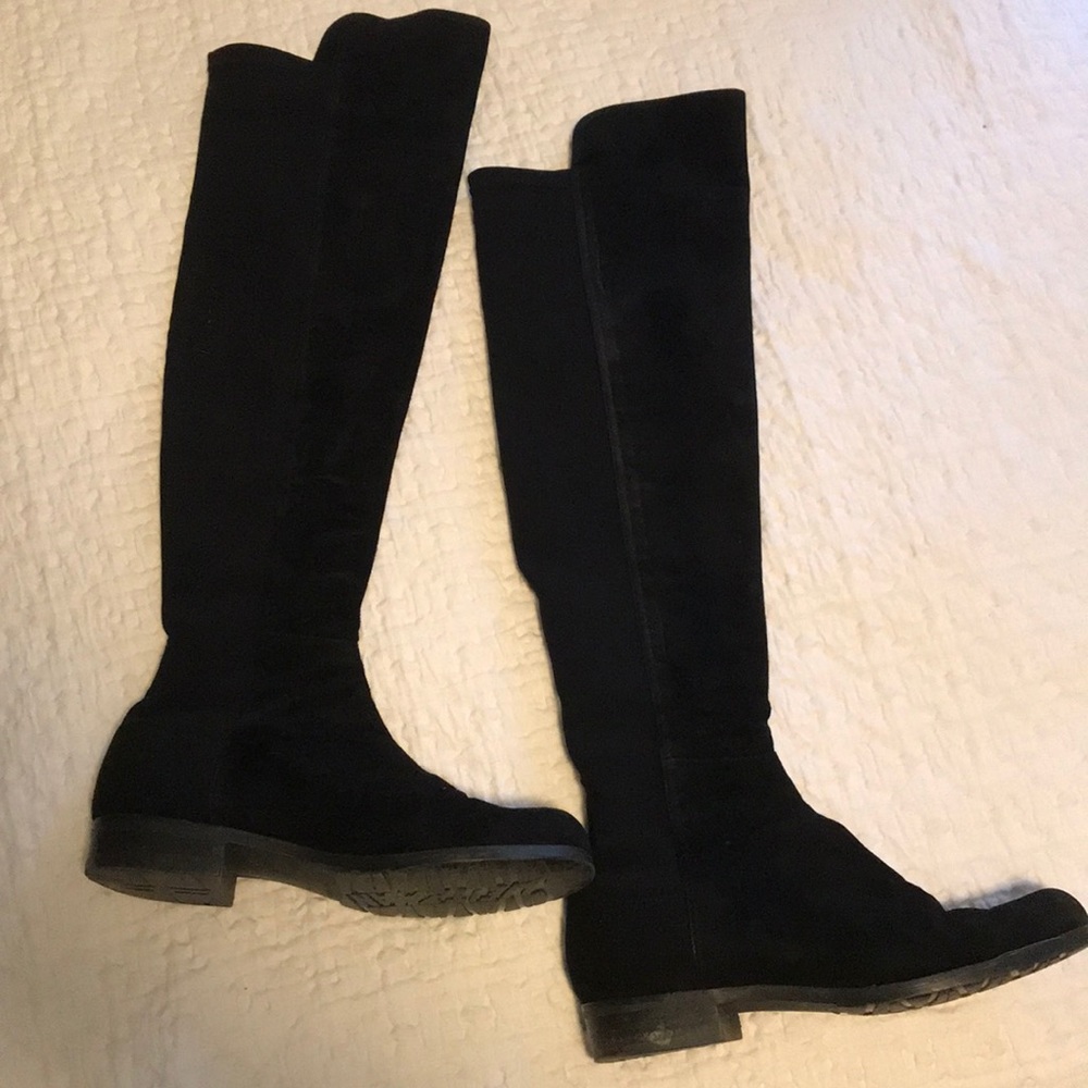 Black Stuart Weitzman 50/50 suede boot